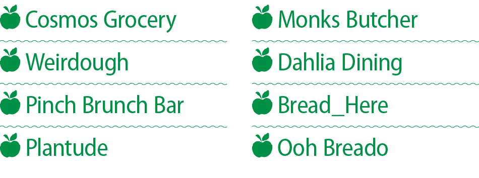 ￼ Cosmos Grocery ￼ Weirdough ￼ Pinch Brunch Bar ￼ Plantude ￼ Monks Butcher ￼ Dahlia Dining ￼ Bread_Here ￼ Ooh Breado